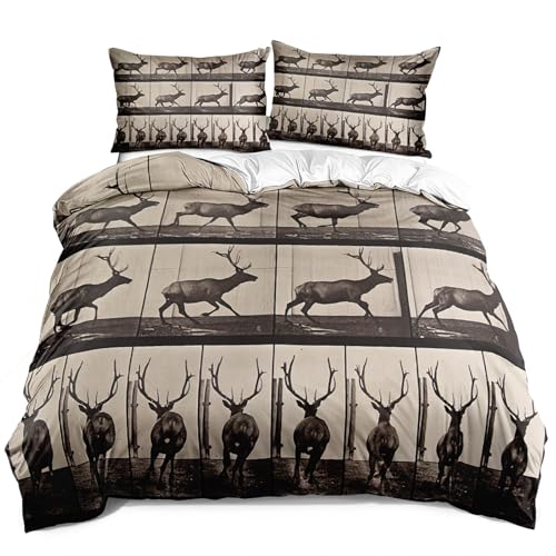 VOGIAY Bettwäsche 155x220 Karierter Brauner Bettwäsche Jugendliche Kinder Bettbezug 2 Kissenbezügen 80x80cm Mikrofaser Bettwäsche Reißverschluss   Weich und Bügelfreie