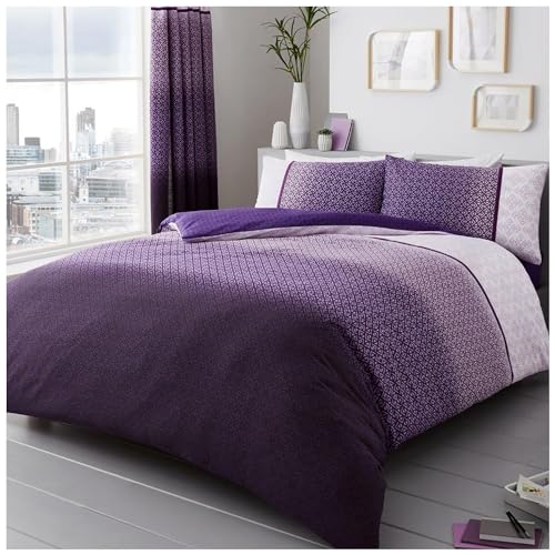 GAVENO CAVAILIA Urban Ombre Wende-Bettwäsche-Set, Polyester-Baumwoll-Bettw� �sche, Lila, Doppelbett
