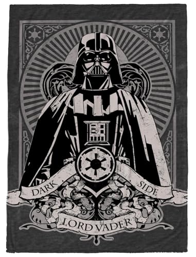 Star Wars Gothic Darth Vader Plüsch-Überwurfdecke, Maße: 127 x 178 cm, superweiche, leichte Fleece-Bettwäsche