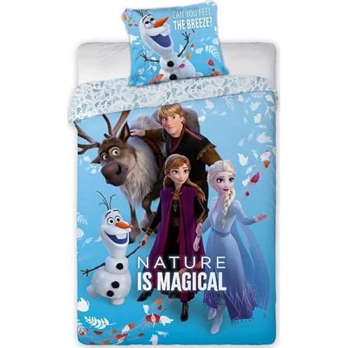 arlis Bettwäsche Disney Frozen – 1 Bettbezug 140 x 200 cm + 1 Kissenbezug 63 x 63 cm (Bettwäsche Frozen – D)