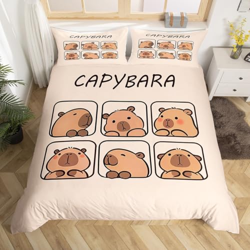 Homewish Capybara Bettwäsche Set 135x200 für Kinder Teenager Erwachsene,Niedliche Tiere Bettbezug,Capybara Liebhaber Tröster Abdeckung,Rustikales Bauernhaus Bett Set mit 1 Kissenbezug Zimmer Dekor Homewish Capybara Bettwäsche Set 135x200 für Kinder Teenager Erwachsene,Niedliche Tiere Bettbezug,Capybara Liebhaber Tröster Abdeckung,Rustikales Bauernhaus Bett Set mit 1 Kissenbezug Zimmer Dekor