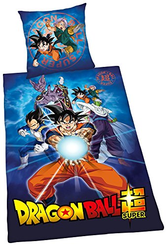 Herding DRAGONBALL SUPER Bettwäsche-Set, Bettbezug 135 x 200cm, Kopfkissenbezug 80 x 80cm, Baumwolle/Renforcé
