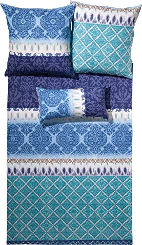Fleuresse Bettwäsche Feinbiber blau Größe 1x 155x220 cm + 1x 80x80 cm