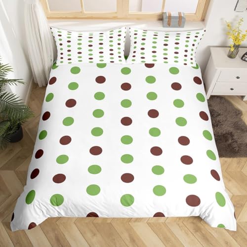 Punkte Bettwäsche 180x200 Geometrie Bettwäsche Set, 3D Bettbezug Set Weich Microfaser Bettbezüge 3 Teilig Punkte Wendebettwäsche für Doppelbett, mit 2 Kissenbezüge 5193e