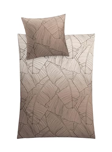 Kleine Wolke Vero Bettwäsche, Baumwolle, Taupe, 135 x 200 cm
