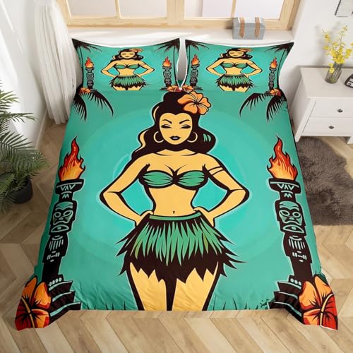 Homewish Tiki Bar Bettbezug Vintage Hula Mädchen Bettwäsche Set Tropische Hawaii Thema 135x200 Tröster Abdeckung für Kinder Jungen Mädchen, Tropische Botanische Palme Bett Set Homewish Tiki Bar Bettbezug Vintage Hula Mädchen Bettwäsche Set Tropische Hawaii Thema 135x200 Tröster Abdeckung für Kinder Jungen Mädchen, Tropische Botanische Palme Bett Set