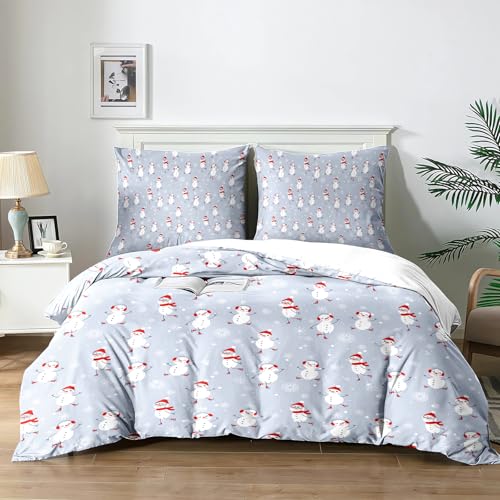 Yzehomijia Weihnachten Bettwäsche Set 140x200 cm, Weihnachtsbaum und Rentier Motiv Bettbezug mit(65×65cm)×2Kissenbez ügen, Weihnachtstag Thema Festliche Bettwäsche für Erwachsene und Kinde?R6×140?