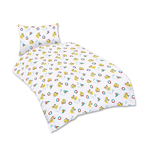 EXKLUSIV HEIMTEXTIL Kinder Bettwäsche Paul Baumwolle 2 teilig Reißverschluss Ente Katze Boot Marke