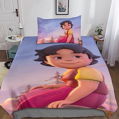 CasCam Heidi Bettwäsche Bettbezug 3D Druck Girl of The Alps Bettwäsche Set 2-teilig Microfaser Bettbezug Mit Verstecktem Reißverschluss Und Kissenbezug Für Alle Menschen Geeignet Single?135x200cm?