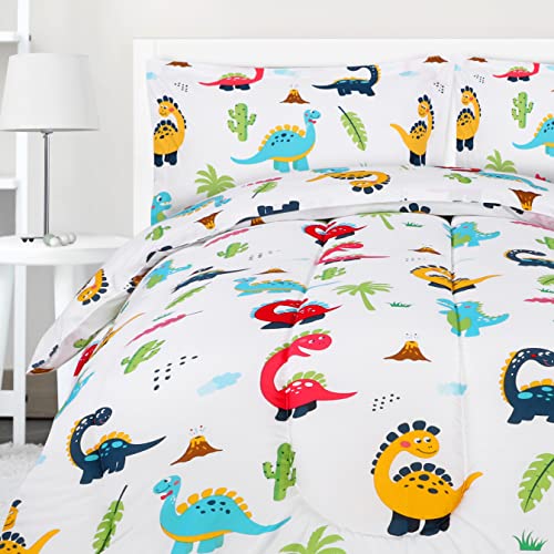 Utopia Bedding Ganzjahres-Bettwäsche-Se t mit Dinosaurier-Motiv und 2 Kissenbezügen, 3-teilig, weich gebürstete Mikrofaser, Kinder-Bettwäsche-Set für Jungen/Mädchen, maschinenwaschbar (Doppel) Utopia Bedding Ganzjahres-Bettwäsche-Se t mit Dinosaurier-Motiv und 2 Kissenbezügen, 3-teilig, weich gebürstete Mikrofaser, Kinder-Bettwäsche-Set für Jungen/Mädchen, maschinenwaschbar (Doppel)