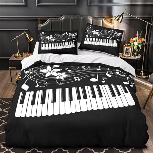 VOXYTMLWG Pink Bows Bequem 3D Druck Vintage Doodle Bettdeckenbezug Bettwäsche-Set 3 Stück Zip Verschluss Pflegeleicht for Jungen,Teenager,Männer,J ugendliche Single?140x200cm?