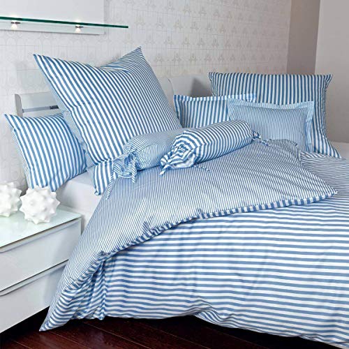 Janine Design Streifen-Bettwäsche modern Classic hellblau Bettbezug einzeln 135x200 cm