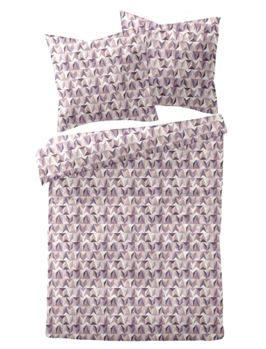 Dormisette Mako Satin Bettwäsche 135x200 Rauten Retro Flieder beige 4464-60 Dormisette Mako Satin Bettwäsche 135x200 Rauten Retro Flieder beige 4464-60