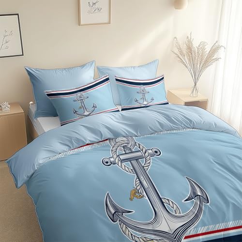 Generisch Bettbezüge Flauschig Weich Vektorillustration Nautisches Muster, Deckenbezug Ganzjahres Hellblau, Bettwäsche Set Hypoallergen 135 X 200 Cmund 1 Kissenbezüge 80 X 80Cm Mit Reißverschluss Generisch Bettbezüge Flauschig Weich Vektorillustration Nautisches Muster, Deckenbezug Ganzjahres Hellblau, Bettwäsche Set Hypoallergen 135 X 200 Cmund 1 Kissenbezüge 80 X 80Cm Mit Reißverschluss
