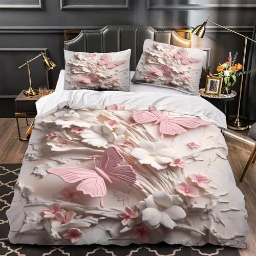 VOXYTMLWG Pink Katze Throne 3D Druck Bettwäsche-Set 3 Stück Zip Verschluss Royal Haustier Dekor Bettdeckenbezug Bequem mit Kopfkissenbezug for Jungen,Teenager,Männer,J ugendliche Single?135x200cm?