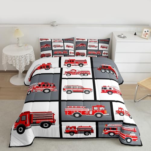 Feelyou Jungen Cartoon Feuerwehrauto BettwäscheSet für Kinder Mädchen Auto Tröster Feuerwehrmann BettwäscheSet Schlafzimmer Dekor Feuerwehrmann Auto Fahrzeug Rot BettwäscheSet Queen Size Feelyou Jungen Cartoon Feuerwehrauto BettwäscheSet für Kinder Mädchen Auto Tröster Feuerwehrmann BettwäscheSet Schlafzimmer Dekor Feuerwehrmann Auto Fahrzeug Rot BettwäscheSet Queen Size