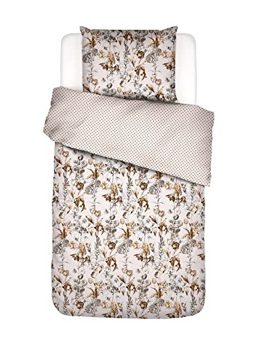ESSENZA Bettwäsche Jackie Blumen Baumwolle Perkal Vanilla, 155x220 + 1 x 80x80 cm