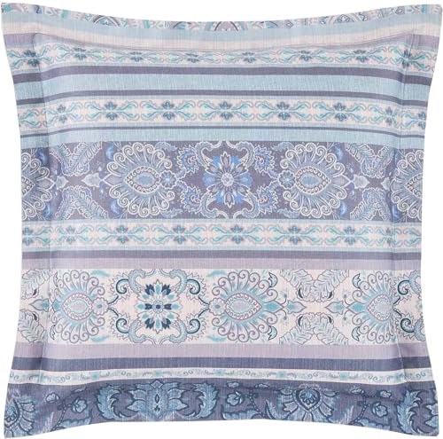Bassetti Hanbury Kissenhülle zu Bettwäsche aus 100% Baumwollsatin in der Farbe Azurblau C1, Maße: 40x40 cm, 9330028