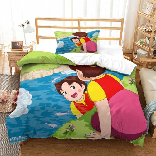 Rochile Heidi Bettbezug Bettwäsche-Sets Kinderbettwäsche Reißverschluss Mit Kissenbezügen Betten Set Für Jugendliche Kinder Schlafzimmer Single?135x200cm?