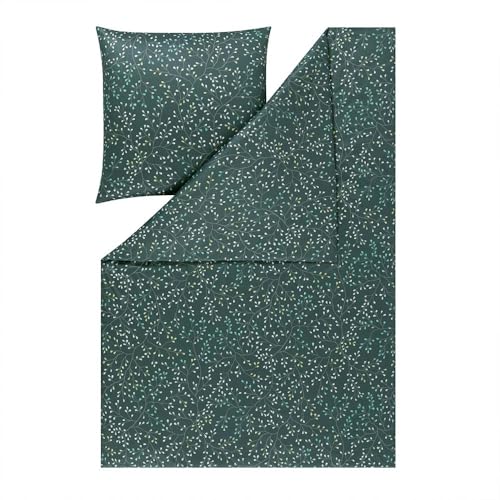 ESTELLA Bettwäsche Aline | blautanne | 135x200 cm + 80x80 cm | bügelfreie Qualität | pflegeleicht & trocknerfest | ideale Vier-Jahreszeiten-Garnitu r | 100% Baumwolle