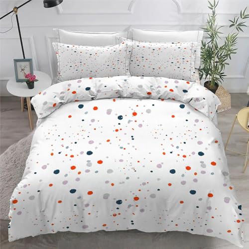 Bettwäsche 140x200 Farbig Microfaser BettwäSche-Sets mit ReißVerschluss, Punkte Hautfreundlich Bettwaren, Bedding EnthäLt 1 Bettbezug und 2 Kissenbezug 80x80 Bettwäsche 140x200 Farbig Microfaser BettwäSche-Sets mit ReißVerschluss, Punkte Hautfreundlich Bettwaren, Bedding EnthäLt 1 Bettbezug und 2 Kissenbezug 80x80