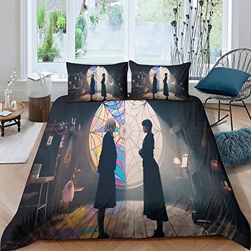 Zbeiba Bettwäsche 135x200 Mädchen Bettwäsche-Sets 3 Teilig für Jungen Schlafzimmer Atmungsaktiv Mikrofaser Bettbezug mit Reißverschluss(A2,135x20 0cm+2x80x80cm)