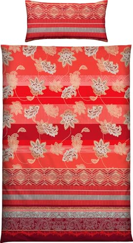 Erwin Müller Bettwäsche Mako-Satin rot Größe 1x 155x220 cm + 1x 40x80 cm