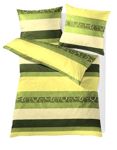 Kleine Wolke 6053601954 Bettwäsche Monteverdi 155 x 220 cm und 80 x 80 cm 2-teilig mooshellgrün