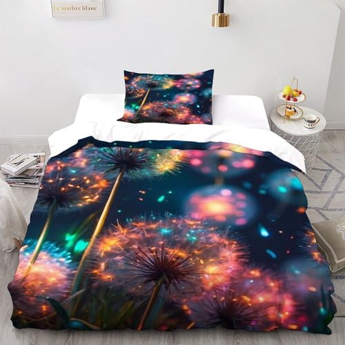 SOJFGSNAJ DandeLöwen Bettdeckenbezug Totem Für Allergiker - Bettbezug - Bettbezug Mit Reißverschluss Und 1 Kissenbezug Single?135x200cm?