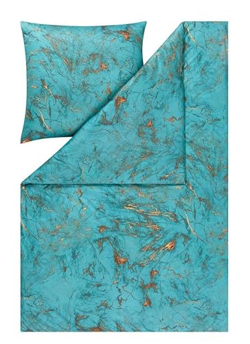 ESTELLA Bettwäsche Raphael Azur - Mako Interlock Jersey (1 x 80x80 + 1 x 135x200 cm)