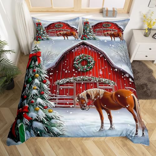 Loussiesd Weihnachten Bettwäsche 135x200cm Rot Holz House für Erwachsener Kinder Jungen Mädchen Weihnachten Baum Winter Thema Bettwäsche 2Stück Reißverschluss Loussiesd Weihnachten Bettwäsche 135x200cm Rot Holz House für Erwachsener Kinder Jungen Mädchen Weihnachten Baum Winter Thema Bettwäsche 2Stück Reißverschluss