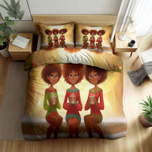 Generisch Bettbezug mit Cartoons Feen Tassen, Wendbares Bettwäsche Set 135 x 200 cm für Erwachsene Kinder - Goldgelb Bedruckte 2-Teiliges Gebürstete Mikrofaser mit Reißverschluss