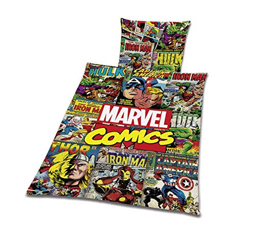 Bettwäsche glatt Marvel Comics Deutsche Größe Hulk Ion Man Thor Spiderman Captain America Avengers X-Men 135 x 200 cm 80 x 80 cm NEU Wow - All-In-One-Outlet-24 -