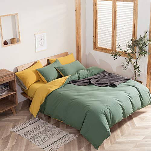 Luofanfei Bettbezug 200x200 Baumwolle Uni Grün Gelb Bettwäsche Set Doppelbett Unifarben 3 Teilig Wendebettwäsche Modern Elegant Deckenbezug Bettwaesche mit Reißverschluss und 2 Kissenbezüge 80x80 cm Luofanfei Bettbezug 200x200 Baumwolle Uni Grün Gelb Bettwäsche Set Doppelbett Unifarben 3 Teilig Wendebettwäsche Modern Elegant Deckenbezug Bettwaesche mit Reißverschluss und 2 Kissenbezüge 80x80 cm