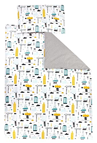 TupTam Kinder Bettwäsche Gemustert 2-Teilig Wendebettwäsche, Farbe: Autos Bunt, Größe: 135x100 cm