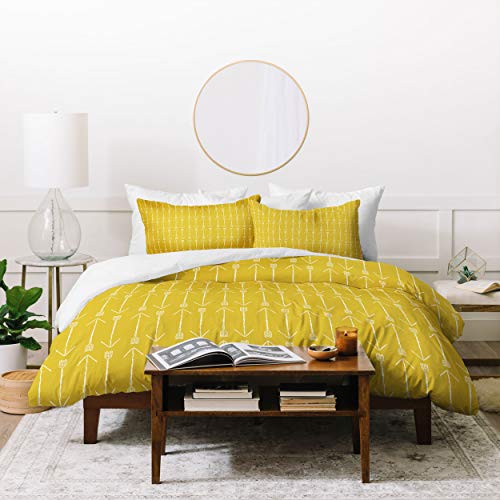 Deny Designs Allyson Johnson Chartreuse Pfeil-Bettwäsche-Set mit Zwei Kissenbezügen, Kingsize, Gelb