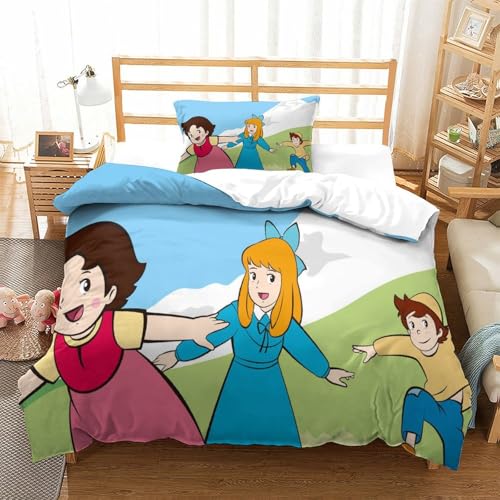 Rochile Heidi Bettbezug Set Bettwäsche-Sets Kinderbettwäsche-Set Reißverschluss Mit Kissenbezug Betten Set Für Jungen Und Mädchen, Kinder Single?135x200cm?