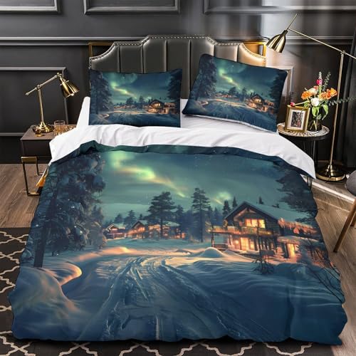 Ozean Liner Voyage Weich 3D Gedruckt Bettwäsche 3 Teilig Impressionist Maritime Bettbezug mit Reißverschluss mit Kissenbezug Hautfreundlich for Erwachsene,Frauen,Mädche n,Kinder Single?140x200cm?