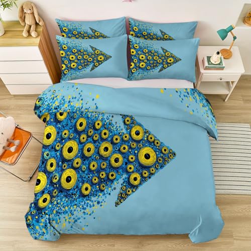 Bettwäsche Einzigartige Künstlerische Pfeile Aus Glasperlen 3teilig Blau - Mikrofaser Bettbezug Set 200 x 200 cm + 2 Kissenbezug, Wendebettwäsche Bettwäsche mit Reißveschluss