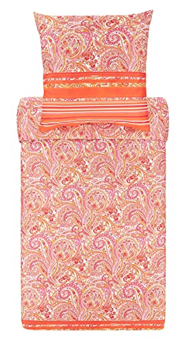 Bassetti NOTO Bettwäsche + 1 Kissenhülle aus 100% Baumwollsatin in der Farbe Rot R1, Maße: 135x200 + 1 K 80x80 cm - 9321844