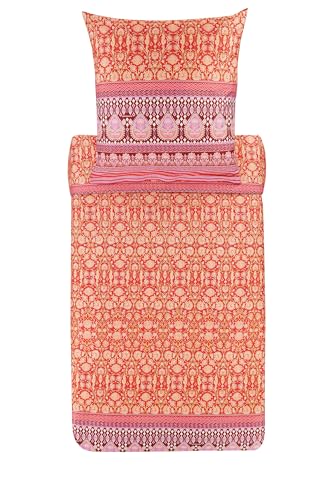 Bassetti MIRA Bettwäsche + 1 Kissenhülle aus 100% Baumwollsatin in der Farbe Rot R1, Maße: 155x220 + 1 K 80x80 cm - 9325844