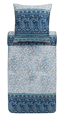 Bassetti Bettwäsche Garnitur Como G1 aus Baumwolle Mako-Satin in der Farbe Grau 2-Teilig mit Reißverschluss, Maße: 135cm x 200cm, 80cm x 80cm, 9323944