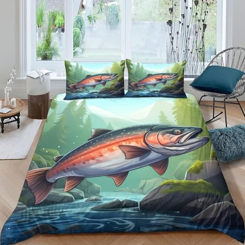 Bettwäsche Tier E Fische 135X200 cm, 3D Bettwäsche-Sets 3-Teilig Bettbezug Set Weich Kuschelige Mikrofaser Bettwaren 1 X Bettbezug Mit 2 X Kissenbezug Mit Reißveschluss-991316153