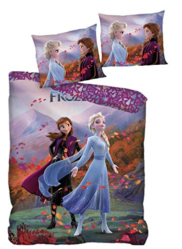 Aymax Frozen 2 Kinder Bettwäsche Set Bettbezug 140 x 200 cm + Kissenbezug 63x63 cm