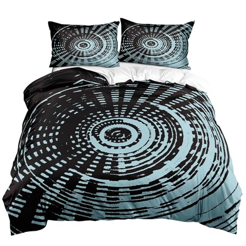 Ypthriline Bettwäsche 135x200 Wirbel Bettbezug 3D Wissenschaft Und Technologie Bettbezug Mikrofaser 3teilig - 1 Warmes Weiche Bettwäsche 135x200 cm + 2 mit Reißverschluss Kissenbezüge 80x80 cm