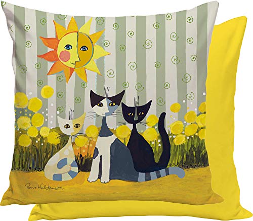 Rosina Wachtmeister Kuschelkissenbezug Springtime Mako-Satin gelb Größe 40x40 cm