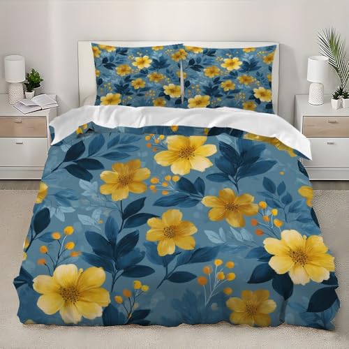 3D Bettwäsche180x200 cm Weich Mikrofaser Einfache Blumen 3teilig Bettbezug mit Reißverschluss Hypoallergen mithochwertigen Hellblau Bettwäsche-Sets für Kinder Jugend 3D Bettwäsche180x200 cm Weich Mikrofaser Einfache Blumen 3teilig Bettbezug mit Reißverschluss Hypoallergen mithochwertigen Hellblau Bettwäsche-Sets für Kinder Jugend