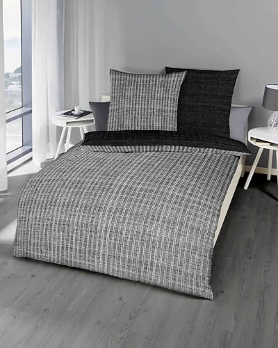 Kaeppel Bettwäsche Eternity Combo schwarz Mako Satin 1 x 80x80 + 1 x 155x220 cm