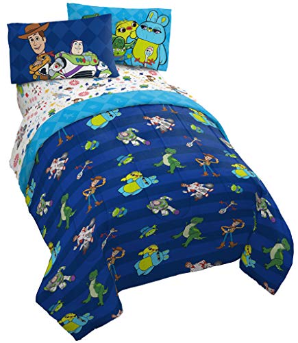 Jay Franco Disney Toy Story Buzz & Woody Bettwäsche-Set für Doppelbett, 4-teilig, inkl. Wendedecke und Bettlaken, superweiche, farbechte Mikrofaser, offizielles Disney-Produkt