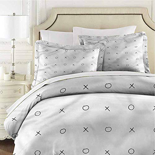 Mannwarehouse Xo Bedding Bettbezug, geometrisch, einfarbig, Spiel, 1 Bettbezug und 2 Kissenbezüge, ultraweiche Mikrofaser-Bettwäsche, 203,2 x 228,6 cm